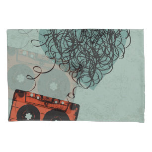 Heart Tape: Vintage Cassette Illustration Pillowcase