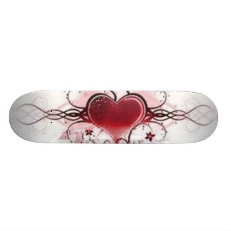 heart tattoo design skateboard