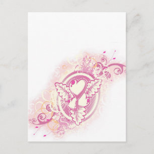 Heart Tattoo with Flowers Postcard
