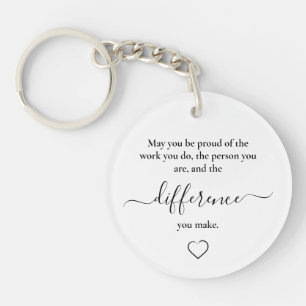 Heart Teacher Employee Recognition Retirement Gift Keychain