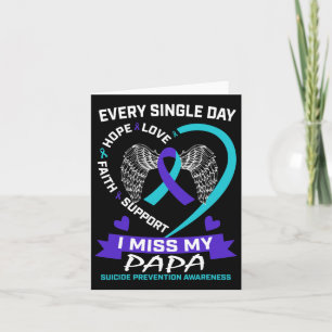 Heart Teal Purple I Miss Papa Suicide Awareness Pr Card