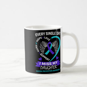Heart Teal Purple Miss Daughter Suicide Awareness Coffee Mug
