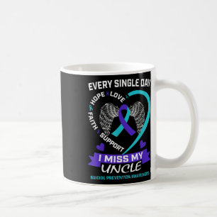 Heart Teal Purple Miss My Uncle Suicide Awareness Coffee Mug