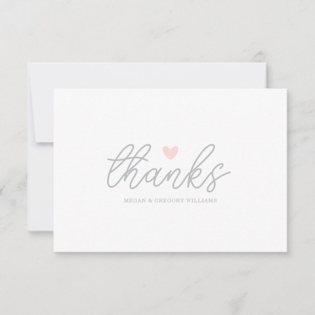Heart Thank You  Card (Front)