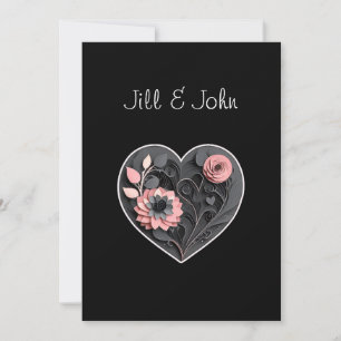 Heart Thank You Note Quilling Wedding   Card