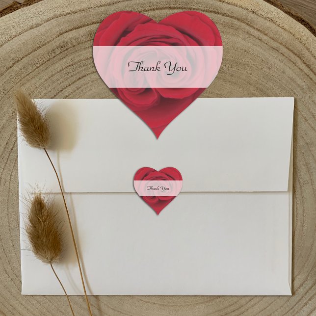 Heart Thank You Stickers --  Red Rose (Creator Uploaded)