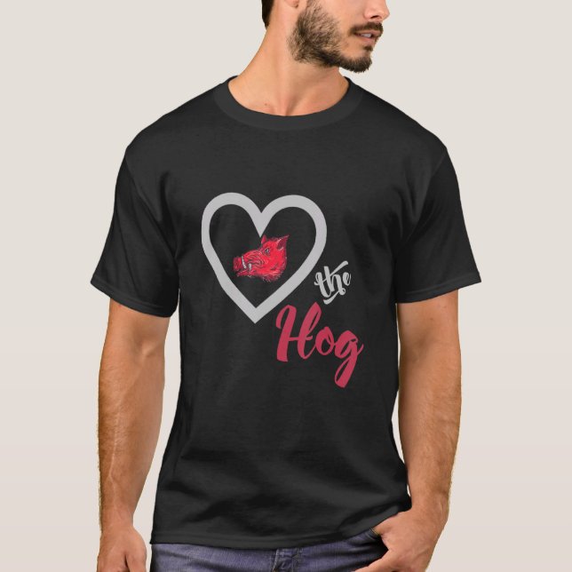 Heart The Hogs Graphic Novelty Love The Razorback T-Shirt (Front)