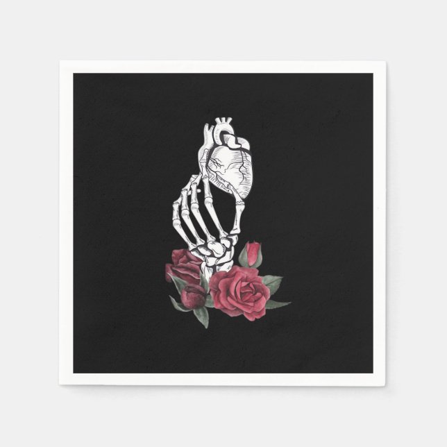 Heart The Skeleton's Hand Classic Napkin (Front)
