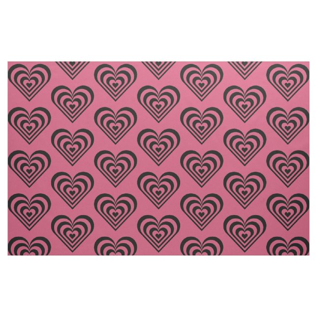 Heart Theme Hot Pink Print Fabric (Fat Quarter)