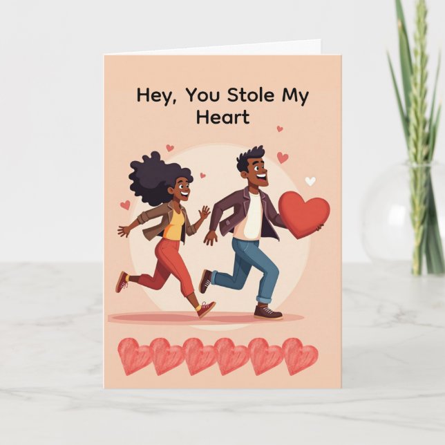 "Heart Thief" funny Anniversary/Valentine Card (Front)