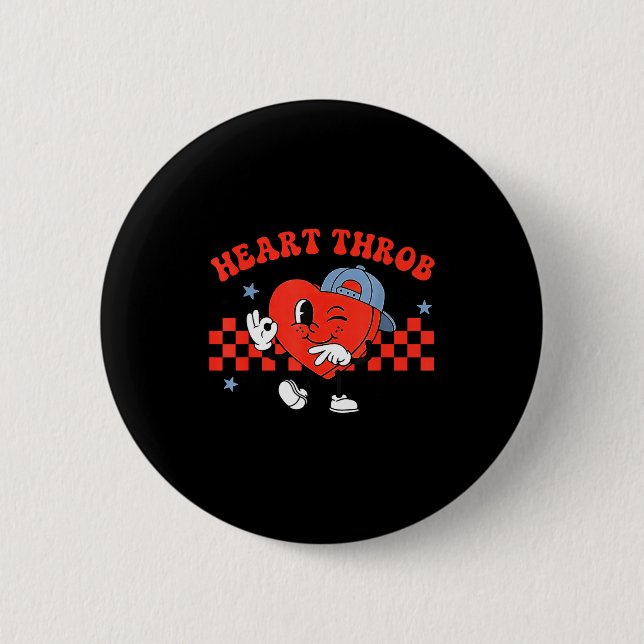 Heart Throb 67 Valentines Day Six Seven Meme Boys  2 Inch Round Button (Front)