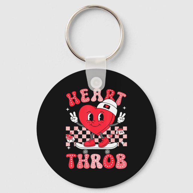 Heart Throb Groovy Valentine Toddler Men Boys Cute Keychain (Front)