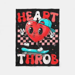 Heart Throb Retro Groovy Valentine Men Boy Kid Tod Fleece Blanket