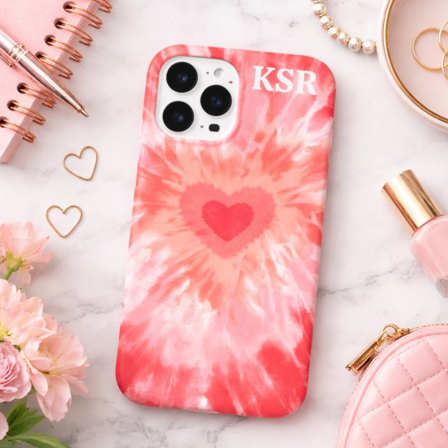 Heart Tie Dye Monogram  Case-Mate iPhone Case (Creator Uploaded)