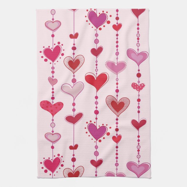Heart Tiles Kitchen Towel (Vertical)