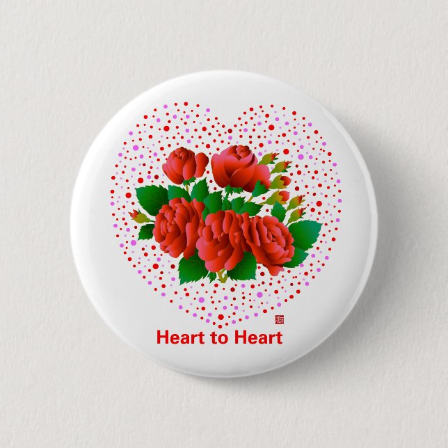 Heart To Heart 2 Inch Round Button (Front)