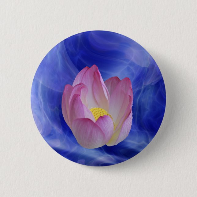 Heart to heart lotus flower 2 inch round button (Front)