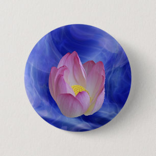 Heart to heart lotus flower 2 inch round button