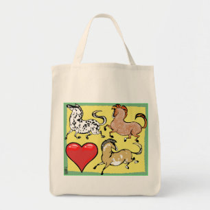 Heart to Heart Pony Grocery Tote Bag
