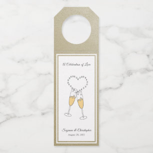 Heart Toast Gold Bottle Hanger Tag