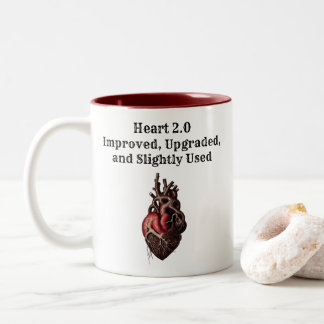 Heart Transplant Funny Victorian Steampunk Two-Tone Coffee Mug