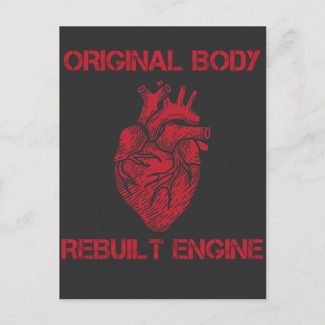 Heart Transplant Rebuilt Engine Bypass Get well Postcard (Front)