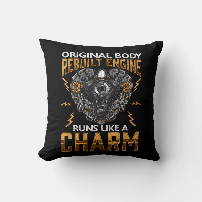 Heart Transplant Rebuilt Engine Bypass Surgery Throw Pillow (Front)