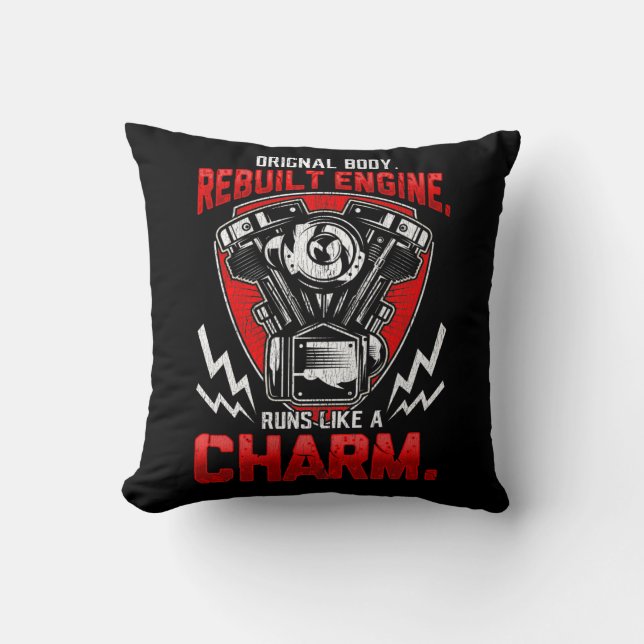 Heart Transplant Surgery Rebuilt Engine Bypass Throw Pillow (Front)