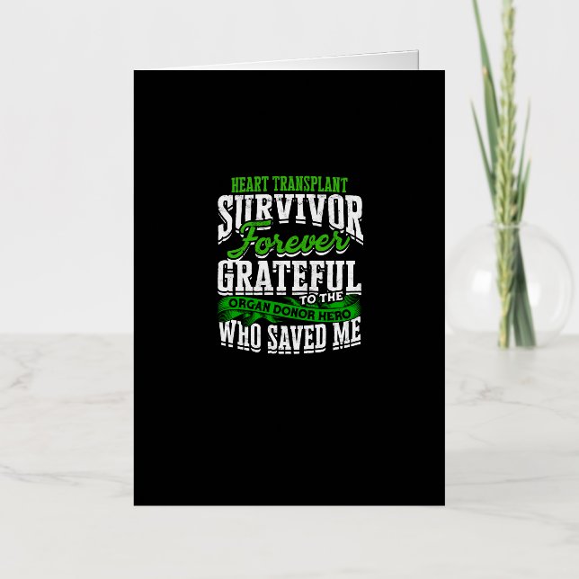 Heart Transplant Survivor Forever grateful to the Foil Greeting Card (Front)