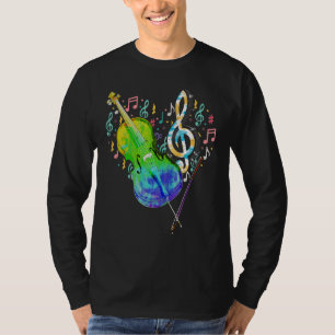 Heart Treble Clef Cello Player Music Notes Cellist T-Shirt