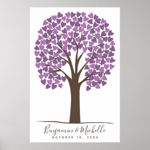 Heart Tree - 150 Signature Guest Book Alternative