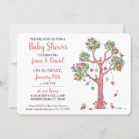 Heart Tree and Birds Gathering Fun Baby Shower
