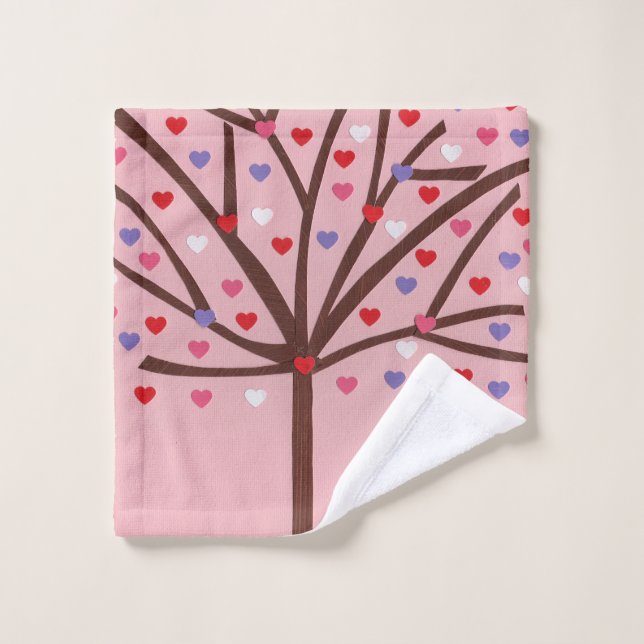 Heart Tree Bath Towel Set (Wash Cloth)