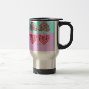 Heart Tree (blue & pink) Valentine's Travel Mug