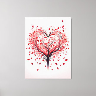 Heart tree canvas print