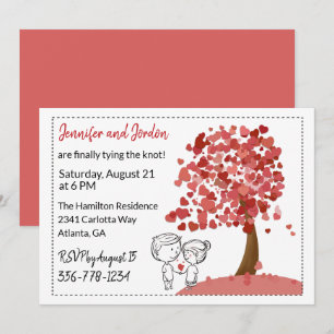 Heart Tree Casual Wedding Invitation