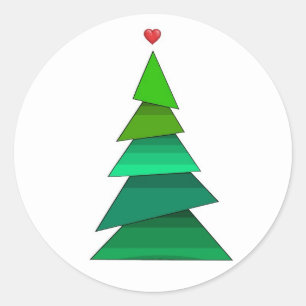 Heart Tree Classic Round Sticker