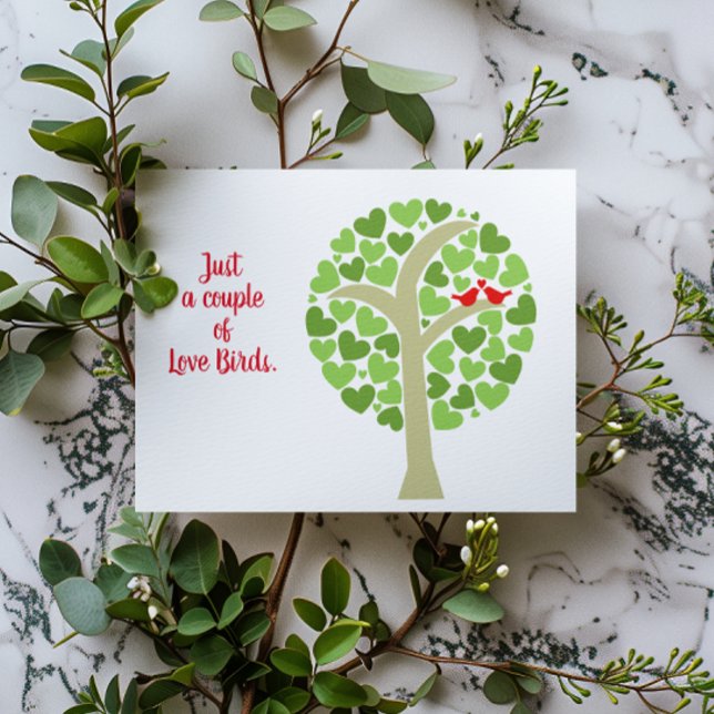 Heart Tree Love Birds Customizable Wedding Card (Creator Uploaded)