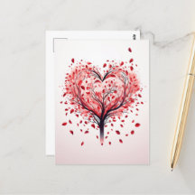Heart tree postcard
