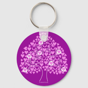 Heart Tree Purple Valentine Keychain