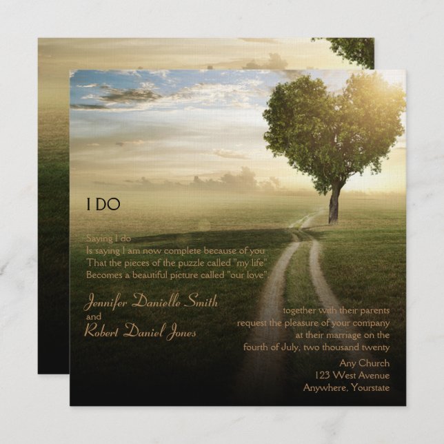 Heart Tree Wedding Invitation (Front/Back)