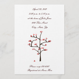 Heart Tree Wedding Shower Invitation