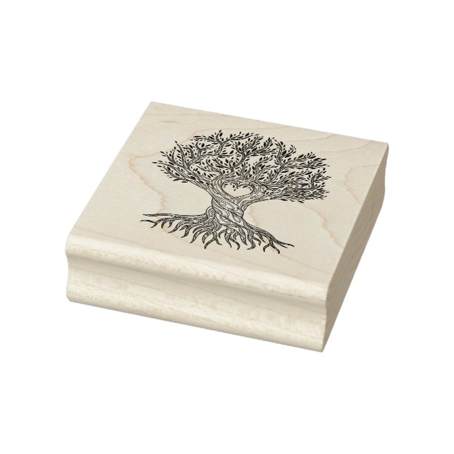 Heart Tree with Roots Rubber Stamp (Stamp)
