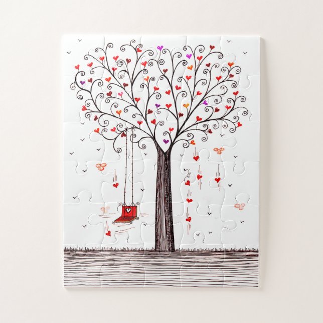 HEART TREE WITH SWING JIGSAW PUZZLE (Vertical)