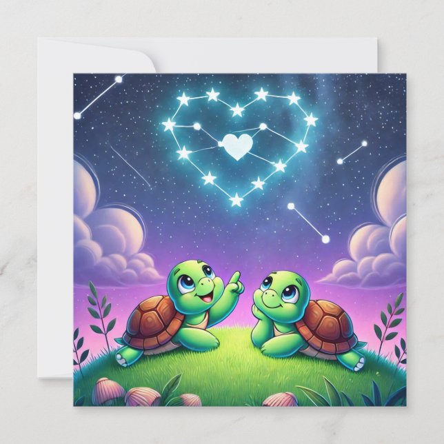 Heart Turtle Love is always around Holiday Card (Front)