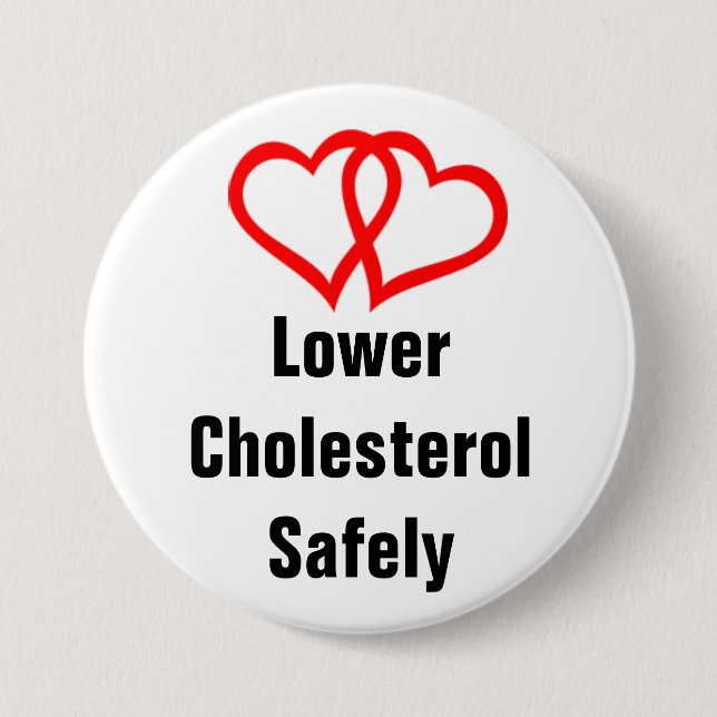 heart-two-hearts, LowerCholesterolSafely 3 Inch Round Button (Front)