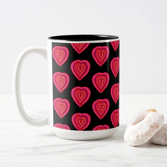 Heart Two-Tone Coffee Mug (With Donut)