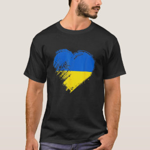 Heart Ukraine I Stand With Ukraine Ukrainian Flag T-Shirt