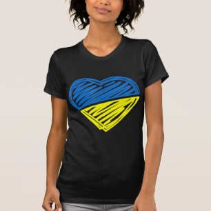 Heart Ukraine I Stand With Ukraine Ukrainian Flag T-Shirt