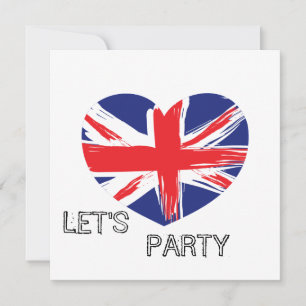 Heart Union Jack Flag Invitation